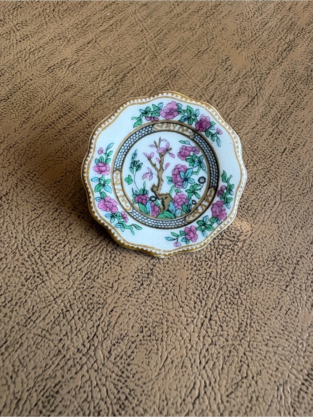 Coalport Vintage Fine Bone China Miniature Plate Brooch
